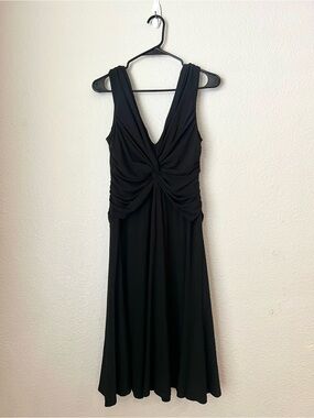 Anne Klein Twist Front Black Swing Dress, 10